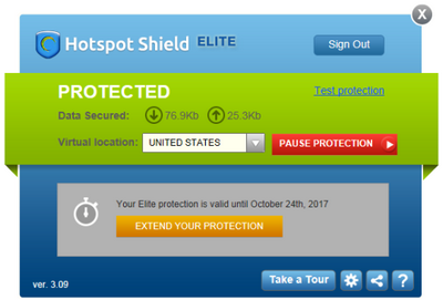 Hotspot Shield Interface