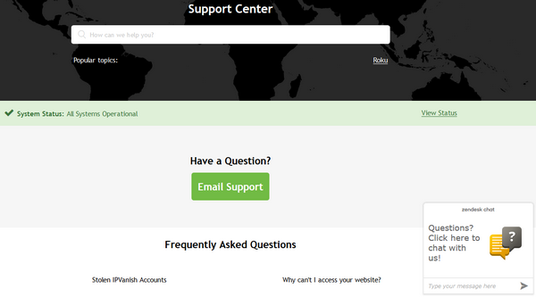 ipvanish customer support number