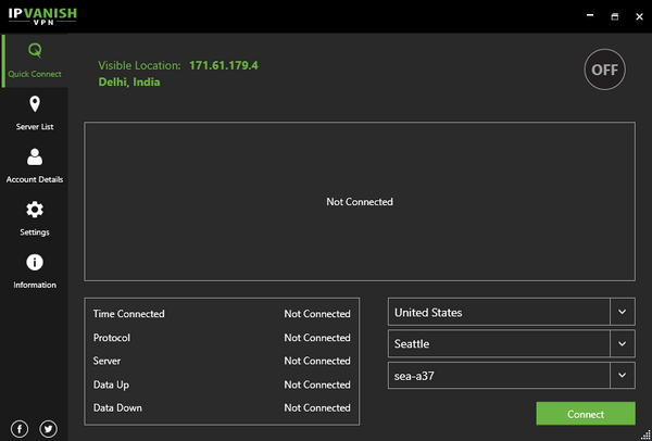 IPVanish - UserInterface